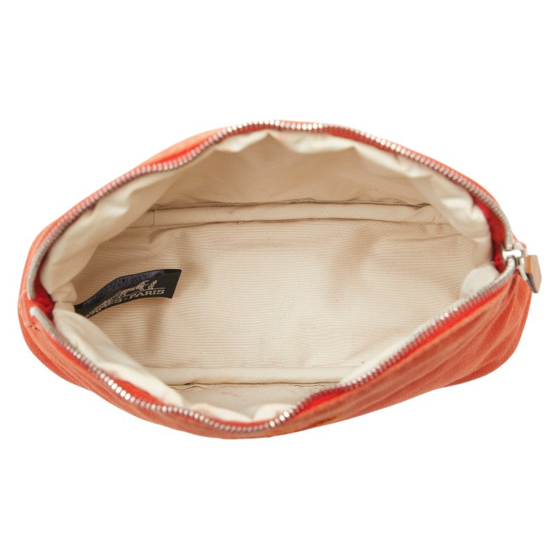 エルメス ボリードポーチ20 ポーチ 小物入れ オレンジ キャンバス レザー レディース HERMES 【中古】
