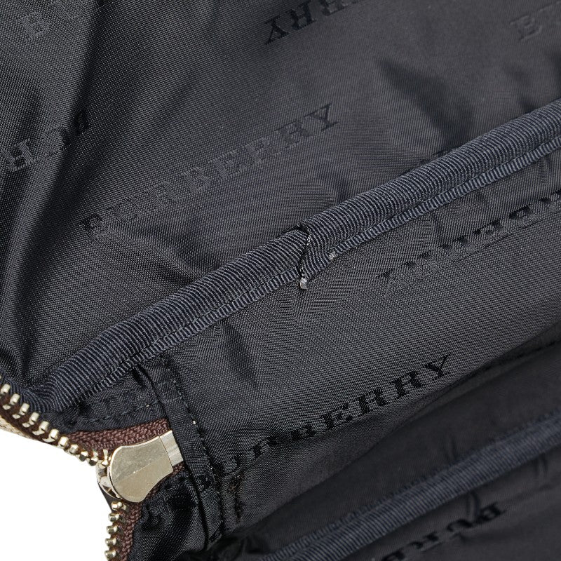 バーバリー ノバチェック ハンドバッグ 化粧ポーチ ベージュ マルチカラー キャンバス レザー レディース BURBERRY 【中古】