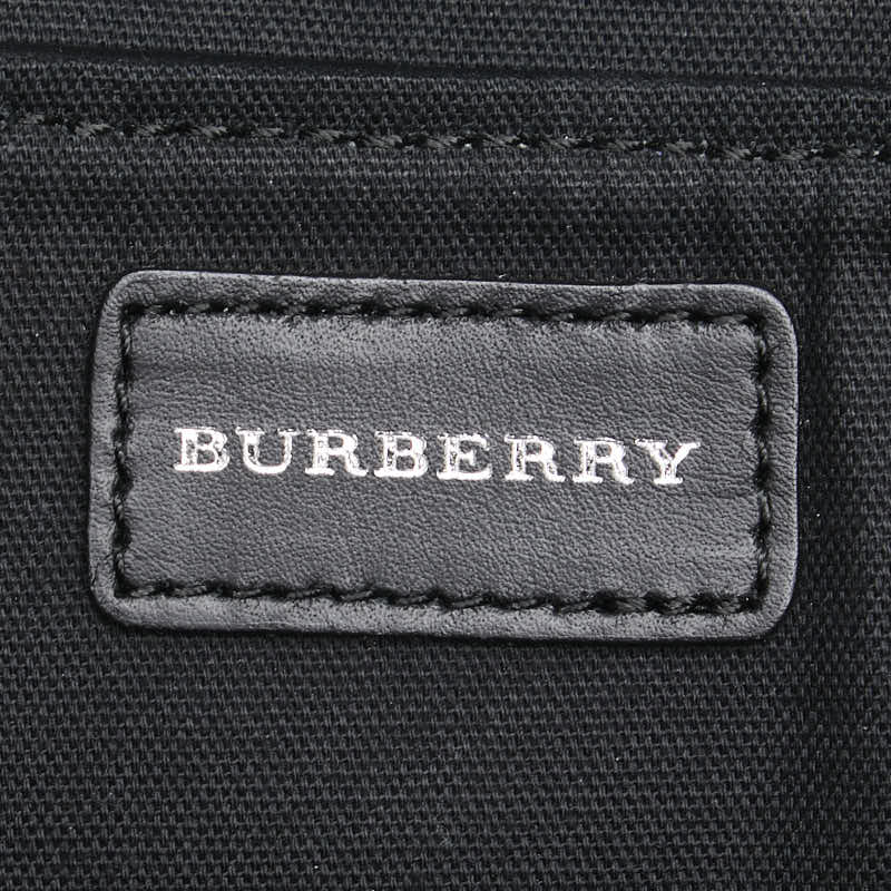 バーバリー ノバチェック ポーチ ベージュ ブラック ウール レザー レディース BURBERRY 【中古】
