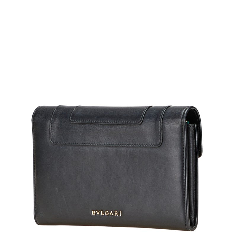 ブルガリ セルペンティ 長財布 ブラック レザー レディース BVLGARI 【中古】