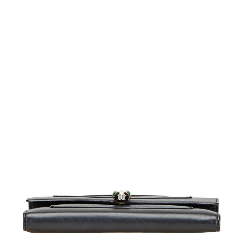 ブルガリ セルペンティ 長財布 ブラック レザー レディース BVLGARI 【中古】