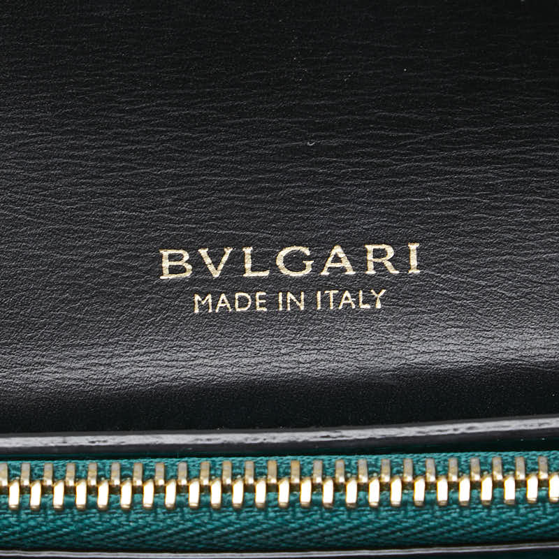 ブルガリ セルペンティ 長財布 ブラック レザー レディース BVLGARI 【中古】