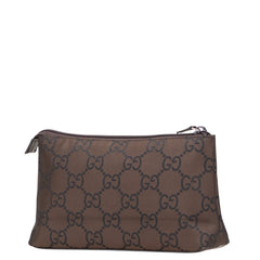 グッチ GGナイロン ポーチ 小物入れ 73273 ブラウン ブラック ナイロン レディース GUCCI 【中古】