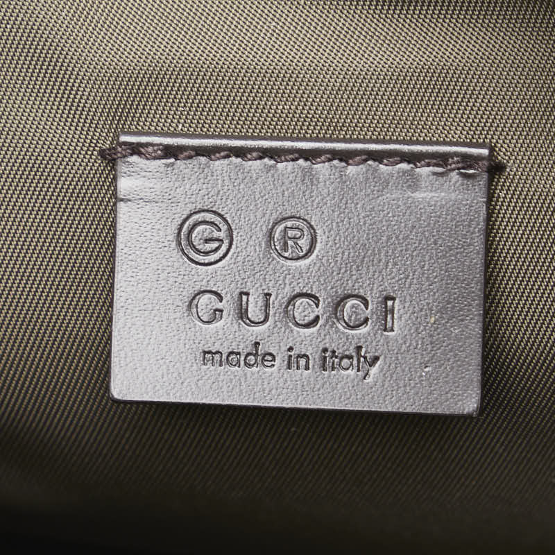 グッチ GGナイロン ポーチ 小物入れ 73273 ブラウン ブラック ナイロン レディース GUCCI 【中古】