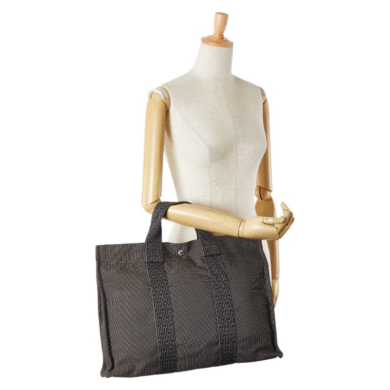 エルメス エールライン トートMM トートバッグ グレー キャンバス レディース HERMES 【中古】