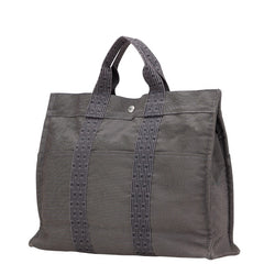 エルメス エールライン トートMM トートバッグ グレー キャンバス レディース HERMES 【中古】