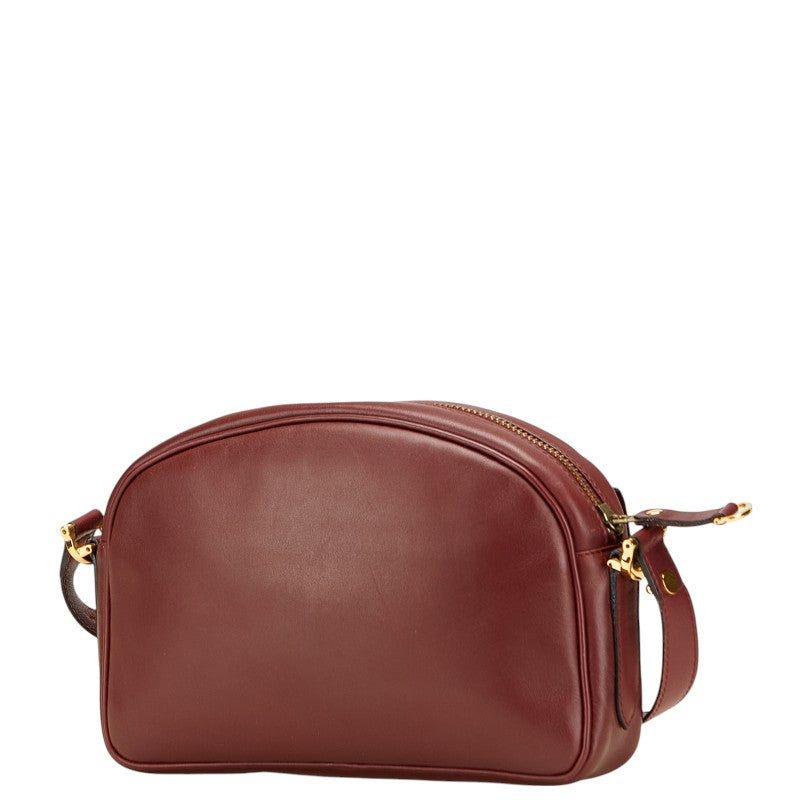 カルティエ マストライン ショルダーバッグ ワインレッド ボルドー レザー レディース CARTIER 【中古】