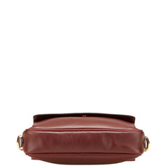 カルティエ マストライン ショルダーバッグ ワインレッド ボルドー レザー レディース CARTIER 【中古】
