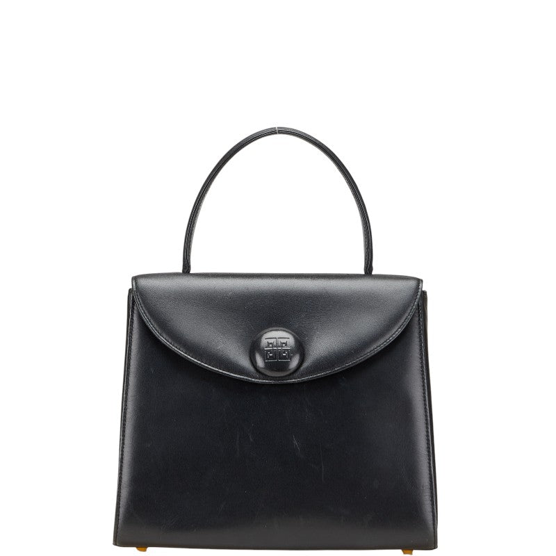 ジバンシー ロゴ ハンドバッグ ブラック レザー レディース Givenchy 【中古】