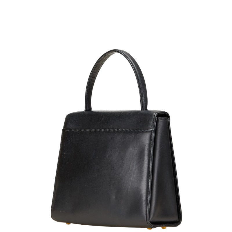 ジバンシー ロゴ ハンドバッグ ブラック レザー レディース Givenchy 【中古】