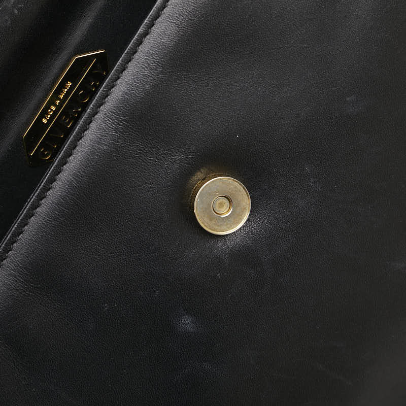 ジバンシー ロゴ ハンドバッグ ブラック レザー レディース Givenchy 【中古】