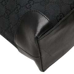 グッチ GGキャンバス ハンドバッグ 33890 ブラック キャンバス レザー レディース GUCCI 【中古】