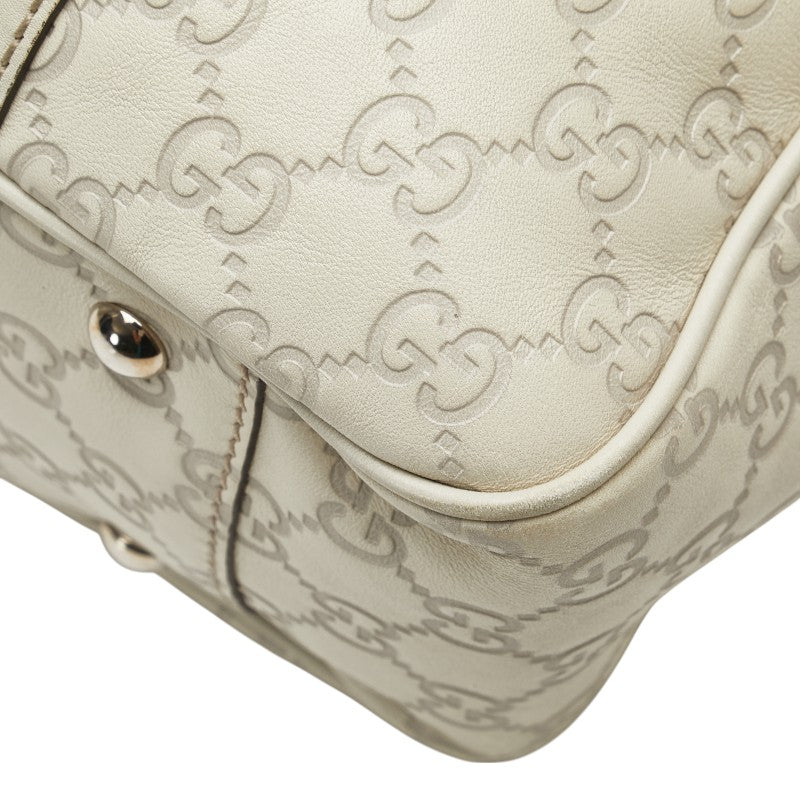 グッチ グッチシマ GGツインズ トートバッグ ショルダーバッグ 232957 アイボリー グレー レザー レディース GUCCI 【中古】