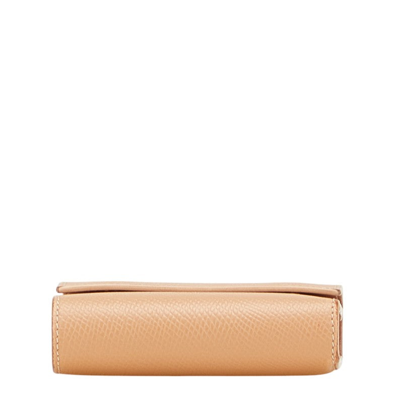 セリーヌ スモール トリフォールドウォレット 三つ折り財布 ベージュ レザー レディース CELINE 【中古】