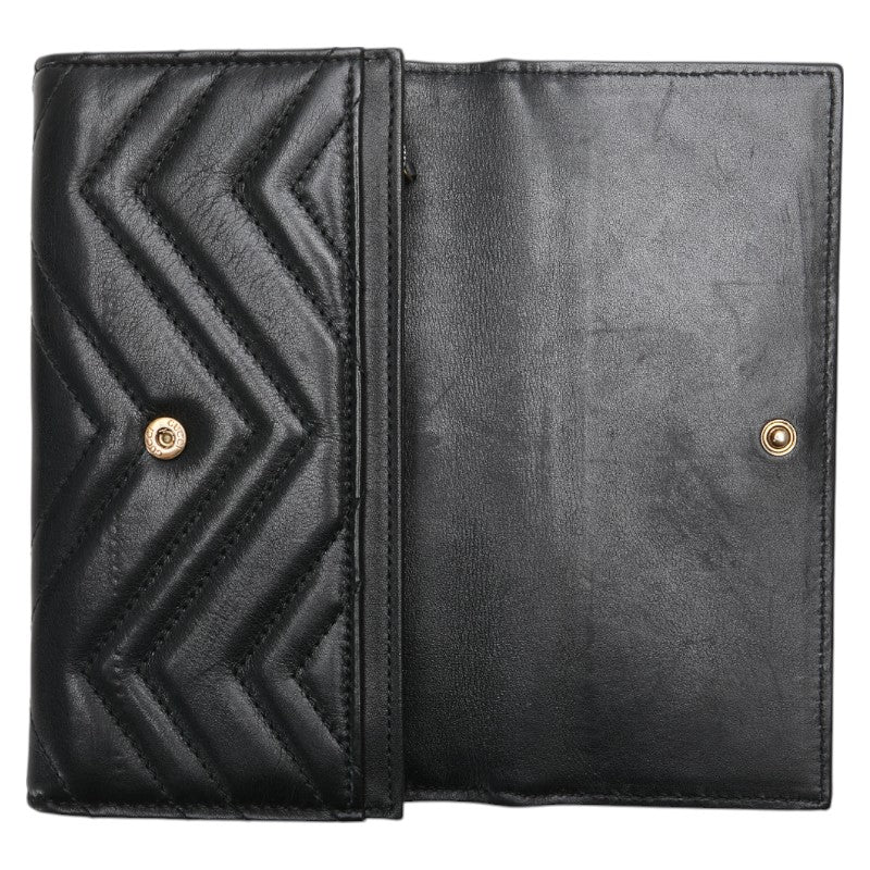 グッチ GGマーモント 長財布 443436 ブラック レザー レディース GUCCI 【中古】