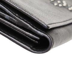サンローラン YSLロゴ スタッズ 長財布 ブラック レザー レディース SAINT LAURENT 【中古】