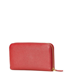 プラダ 三角ロゴプレート ラウンドファスナー 長財布 1ML506 レッド レザー サフィアーノレザー レディース PRADA 【中古】