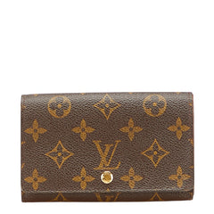 ルイ ヴィトン モノグラム ポルトフォイユ トレゾール 二つ折り財布 M61736 ブラウン PVC レザー レディース LOUIS VUITTON 【中古】