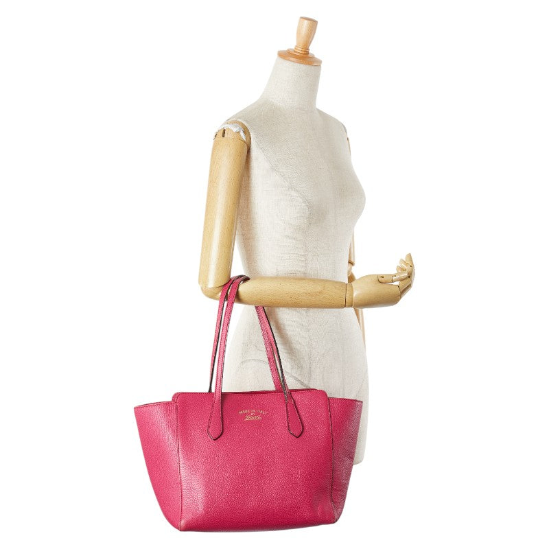 グッチ スウィング ミディアム トートバッグ 354408 ピンク レザー レディース GUCCI 【中古】