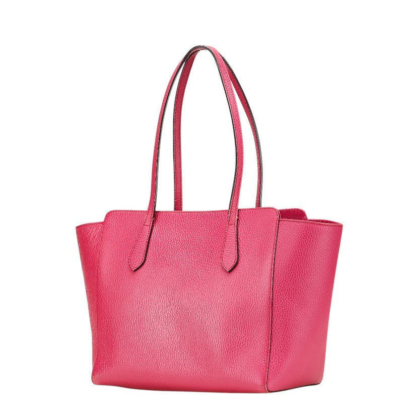 グッチ スウィング ミディアム トートバッグ 354408 ピンク レザー レディース GUCCI 【中古】