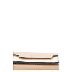 マルニ 三つ折り財布 ブラウン マルチカラー レザー レディース MARNI 【中古】