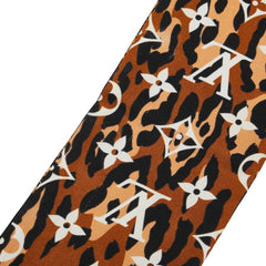 ルイ ヴィトン バンドー ジャイアント モノグラム ジャングル スカーフ M73648 ブラック ブラウン シルク レディース LOUIS VUITTON 【中古】