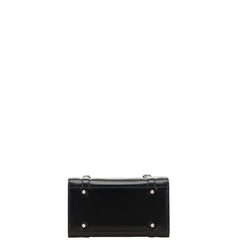 バーバリー ノバチェック シャドーホース スクエア ハンドバッグ ブラック レザー レディース BURBERRY 【中古】