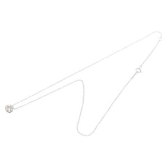 K18WG ホワイトゴールド ダイヤ0.50ct フラワー 花 モチーフ ペンダントネックレス レディース 【中古】