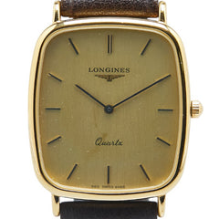 ロンジン 腕時計 クオーツ ゴールド文字盤 ステンレススチール メッキ レザー レディース LONGINES 【中古】