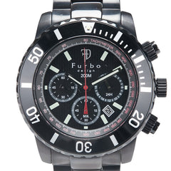 フルボ 腕時計 FS401 クオーツ ブラック文字盤 ステンレススチール メンズ Furbo 【中古】