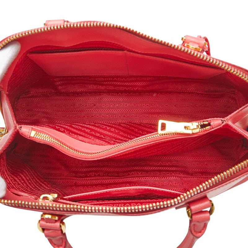 プラダ 三角ロゴプレート ハンドバッグ ショルダーバッグ 2WAY ピンク サフィアーノ レザー レディース PRADA 【中古】