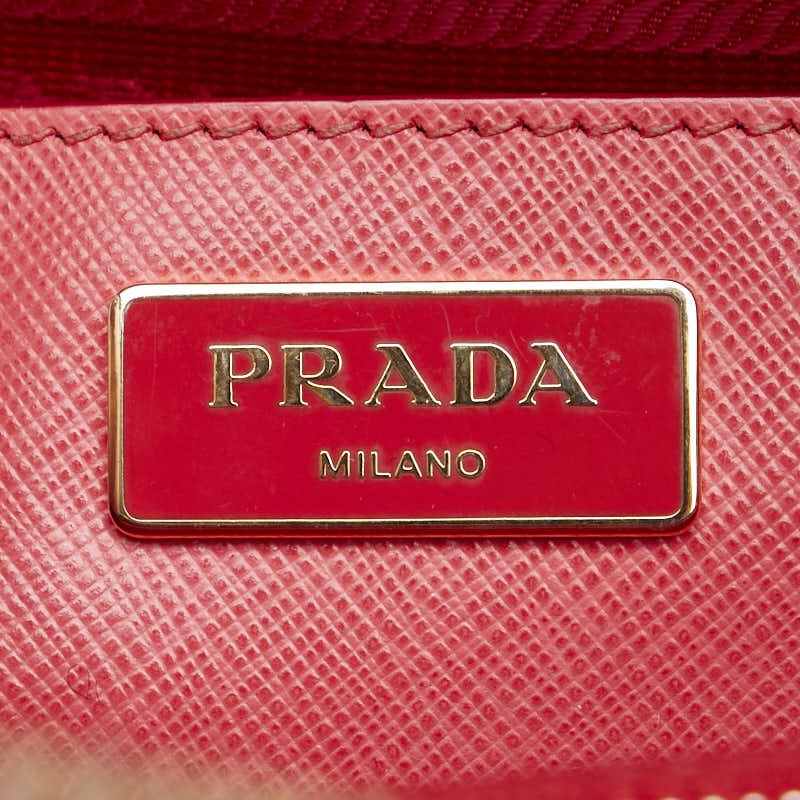 プラダ 三角ロゴプレート ハンドバッグ ショルダーバッグ 2WAY ピンク サフィアーノ レザー レディース PRADA 【中古】