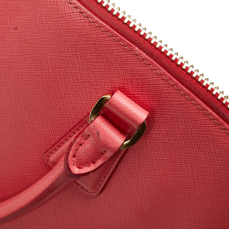 プラダ 三角ロゴプレート ハンドバッグ ショルダーバッグ 2WAY ピンク サフィアーノ レザー レディース PRADA 【中古】