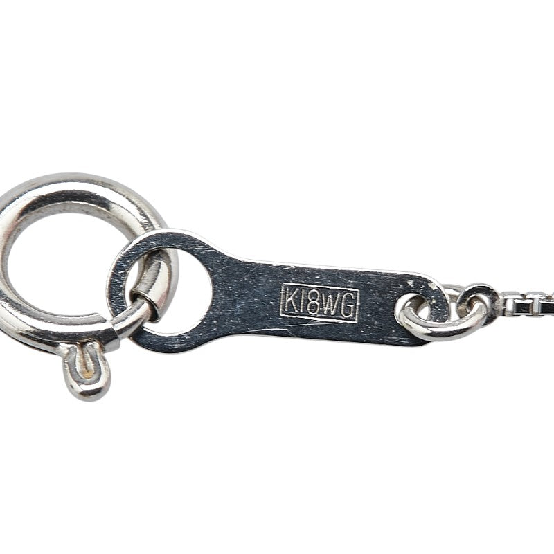 K18WG ホワイトゴールド ダイヤ0.07ct アコヤパール8.5mm アメジスト0.51ct ペンダントネックレス レディース 【中古】