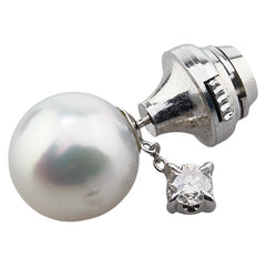Pt プラチナ 白蝶真珠12.1ｍｍ ダイヤ0.30ct 1P タイピン メンズ 【中古】