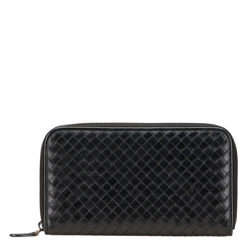 ボッテガヴェネタ イントレチャート 長財布 ブラック レザー レディース BOTTEGAVENETA 【中古】