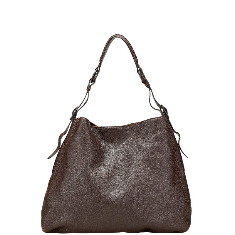 ボッテガヴェネタ イントレチャート ショルダーバッグ ブラウン レザー レディース BOTTEGAVENETA 【中古】