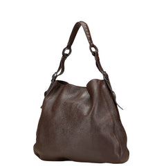 ボッテガヴェネタ イントレチャート ショルダーバッグ ブラウン レザー レディース BOTTEGAVENETA 【中古】