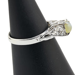 Pt900 プラチナ キャッツアイ0.56 ダイヤ0.12ct リング 指輪 レディース 11.5号 【中古】