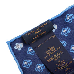 ルイ ヴィトン ポケットスクエア フル オブ ヴィヴィエンヌ スカーフ M79470 ネイビー シルク メンズ LOUIS VUITTON 【中古】