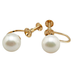 K18YG イエローゴールド アコヤパール7.6mm イヤリング レディース 【中古】