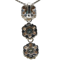K18WG ホワイトゴールド ダイヤ0.60ct フラワー 花 モチーフ 3連 ペンダントネックレス レディース 【中古】