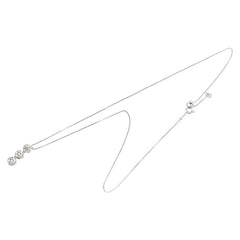 K18WG ホワイトゴールド ダイヤ0.60ct フラワー 花 モチーフ 3連 ペンダントネックレス レディース 【中古】