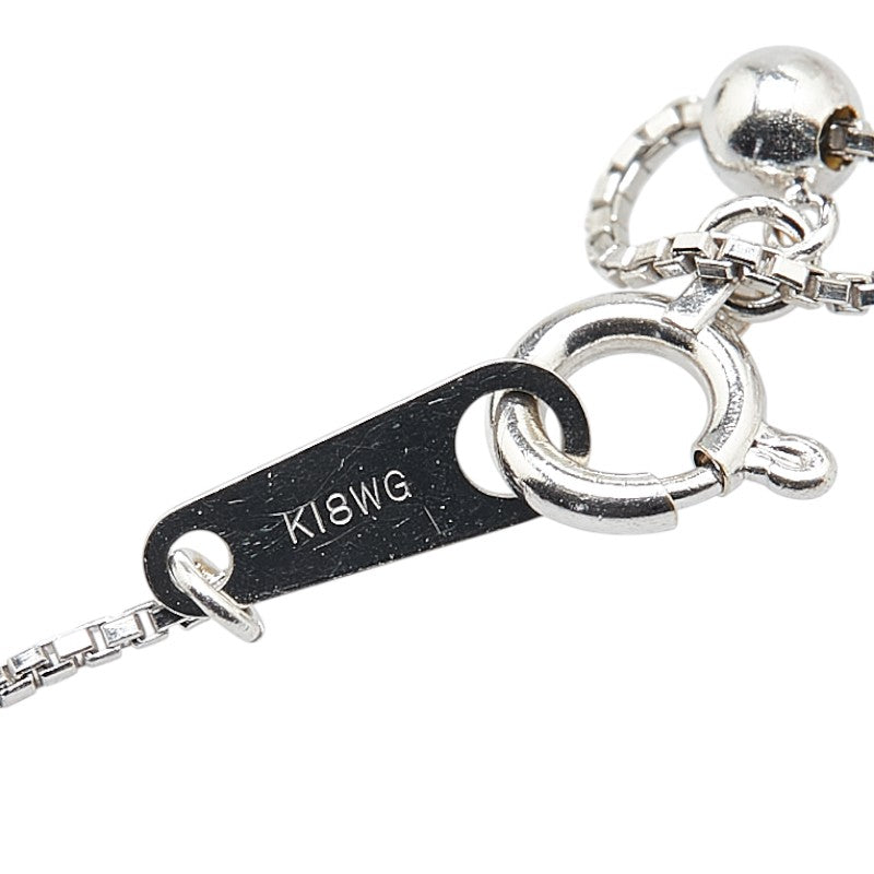 K18WG ホワイトゴールド ダイヤ0.60ct フラワー 花 モチーフ 3連 ペンダントネックレス レディース 【中古】