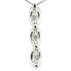 K18WG ホワイトゴールド ダイヤ0.50ct ペンダントネックレス レディース 【中古】