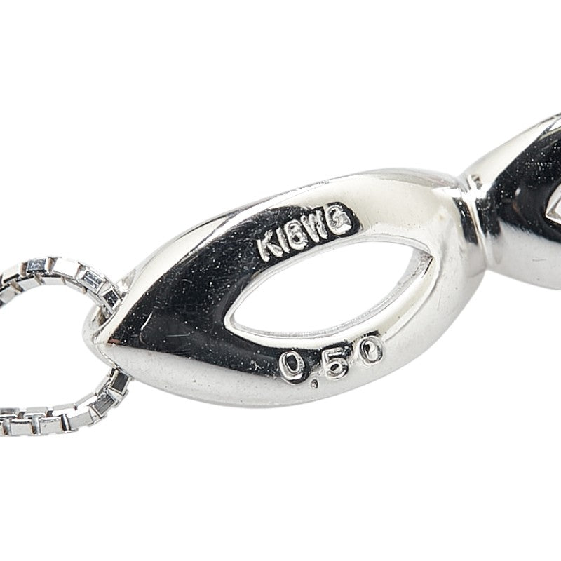 K18WG ホワイトゴールド ダイヤ0.50ct ペンダントネックレス レディース 【中古】