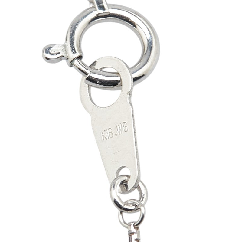 K18WG ホワイトゴールド ダイヤ0.50ct ペンダントネックレス レディース 【中古】