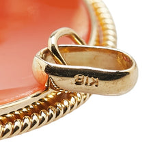 K18YG イエローゴールド シェルカメオ約45×35mm ペンダント兼用ブローチ レディース 【中古】