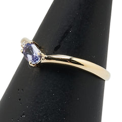 K18YG イエローゴールド タンザナイト ダイヤ リング 指輪 レディース 11.5号 【中古】