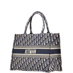 ディオール トロッター ブックトート ミディアム トートバッグ ハンドバッグ ネイビー アイボリー キャンバス レディース Dior 【中古】